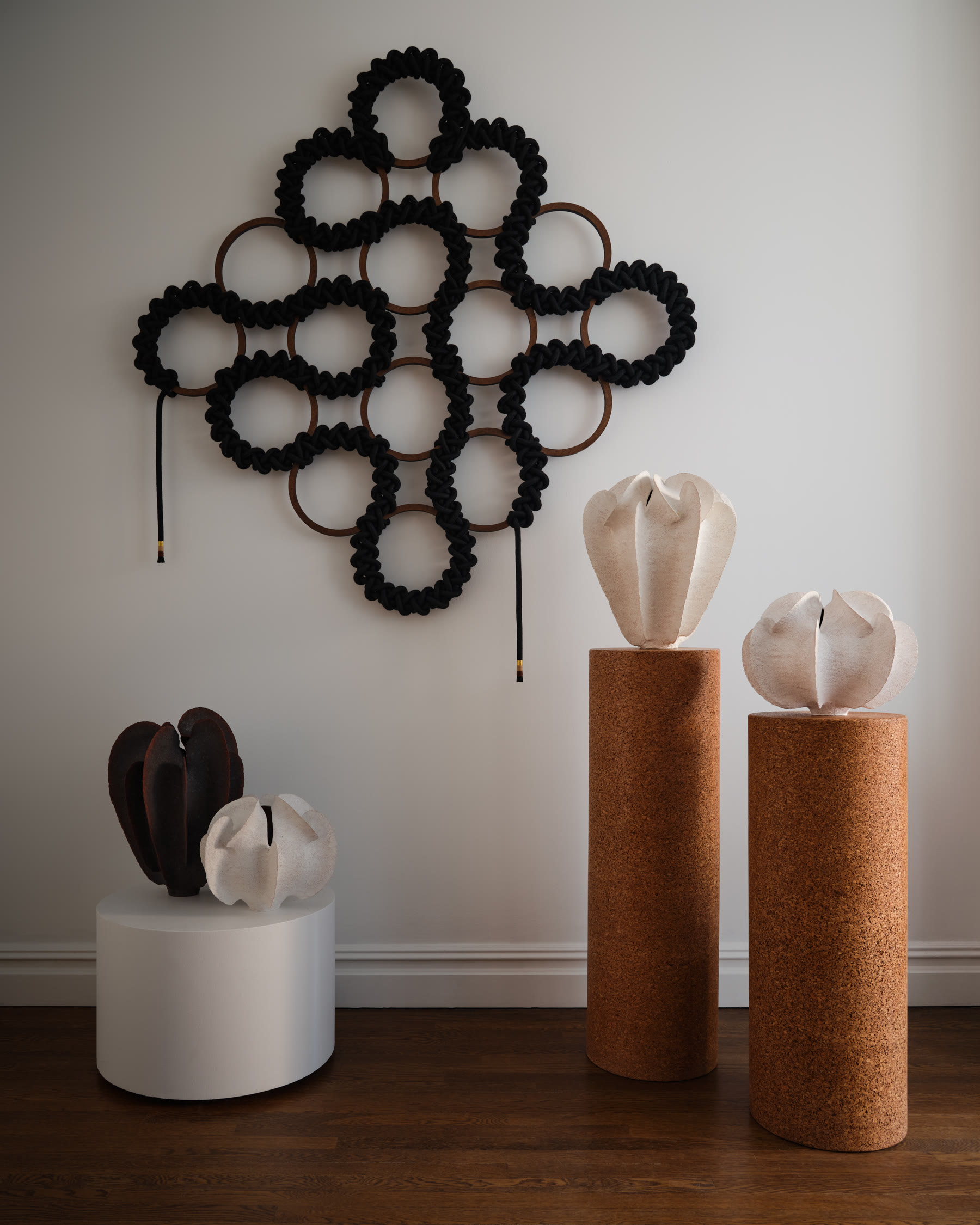 Todd Marshard vessels arranged with art and design objects at Dernier Cri